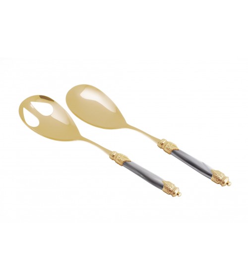 一对豪华沙拉餐具金色 PVD ​​- Arianna Rivadossi Sandro - 2 件套 - 珍珠灰