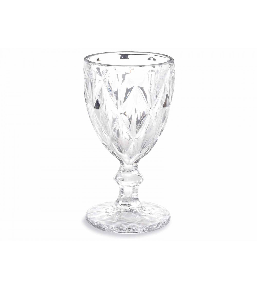 Set 12 glasses transparent glass glass worked 250 ml | Modalyssa - Elegant