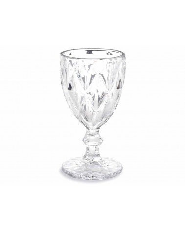 Set 12 glasses transparent glass glass worked 250 ml | Modalyssa - Elegant