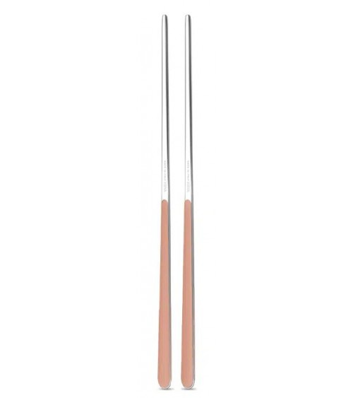 Chinese chops in 18/10 stainless steel NEVA - United color design, colored handle, made in Italy - fishing rose