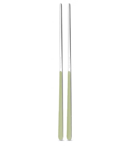 Chinese chops in 18/10 stainless steel NEVA - United color design, colored handle, made in Italy - Salvia green