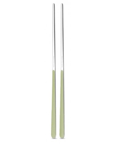 Bacchette Cinesi in Acciaio Inox 18/10 Neva – Design Tinta Unita, Manico Colorato, Made in Italy - verde salvia