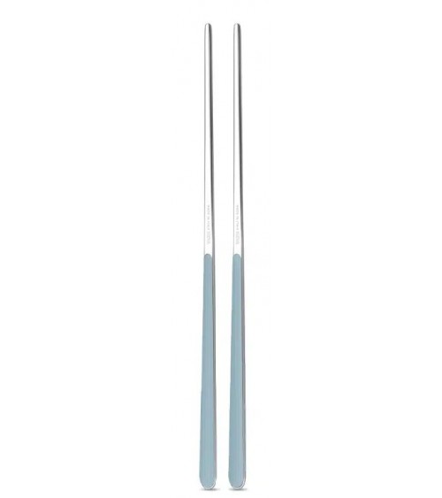 Bacchette Cinesi in Acciaio Inox 18/10 Neva – Design Tinta Unita, Manico Colorato, Made in Italy - azzurro polvere