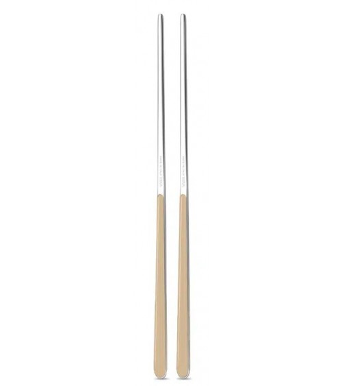 Chinese chops in 18/10 stainless steel NEVA - United color design, colored handle, made in Italy - Ivory Cream
