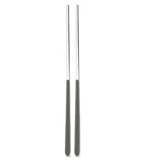 Chinese chops in 18/10 stainless steel NEVA - United color design, colored handle, made in Italy - dark gray