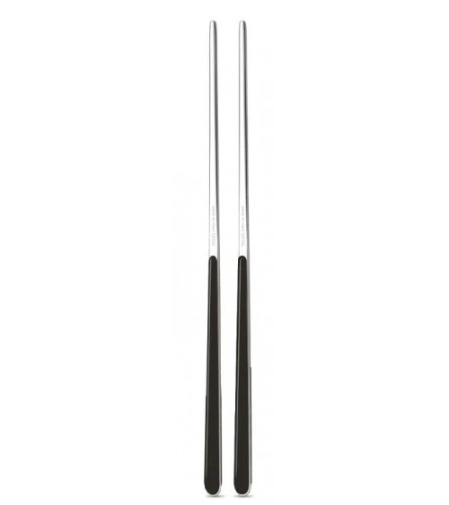 Chinese chops in 18/10 stainless steel NEVA - United color design, colored handle, made in Italy - Black graphite