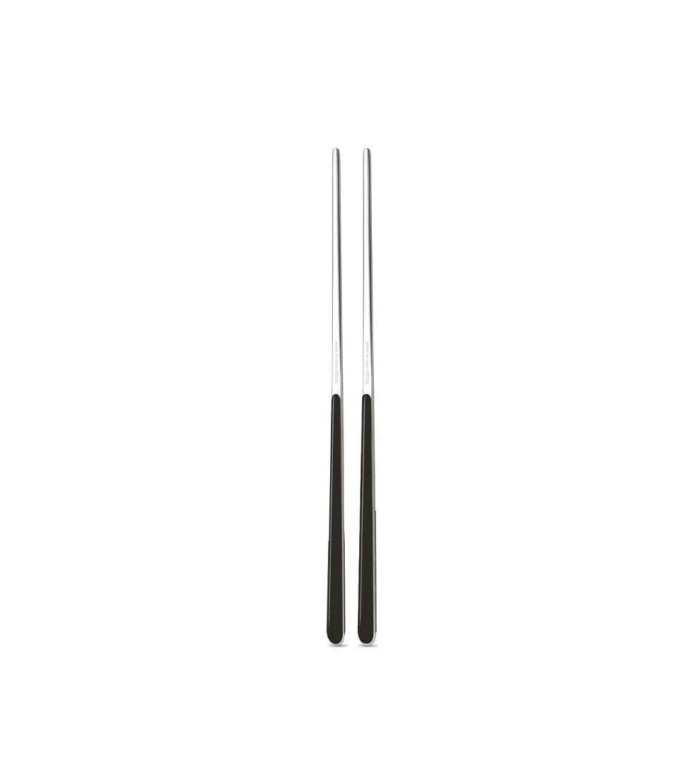 Chinese chops in 18/10 stainless steel NEVA - United color design, colored handle, made in Italy - Black graphite