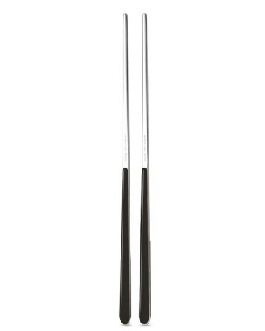 Bacchette Cinesi in Acciaio Inox 18/10 Neva – Design Tinta Unita, Manico Colorato, Made in Italy - nero grafite