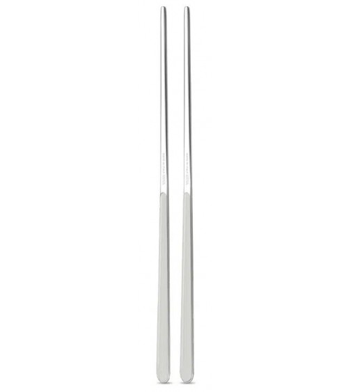 Chinese chops in 18/10 stainless steel NEVA - Solid color design, colored handle, made in Italy - White