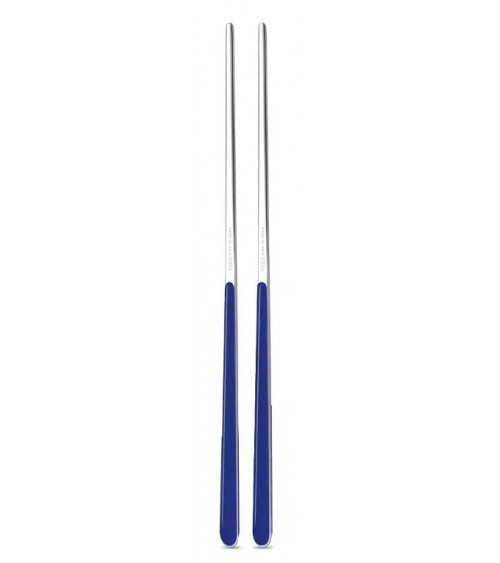 Coupes chinoises en 18/10 en acier inoxydable Neva - Design de couleur unie, poignée colorée, fabriquée en Italie - Blue Perse
