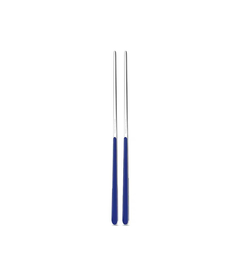 Chinese chops in 18/10 stainless steel NEVA - United color design, colored handle, made in Italy - Blue Persia