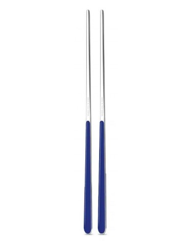 Bacchette Cinesi in Acciaio Inox 18/10 Neva – Design Tinta Unita, Manico Colorato, Made in Italy - blu persia
