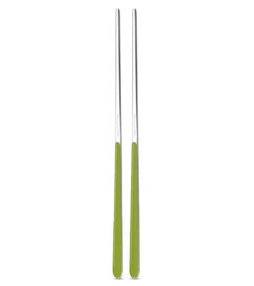 Bacchette Cinesi in Acciaio Inox 18/10 Neva – Design Tinta Unita, Manico Colorato, Made in Italy - verde mela