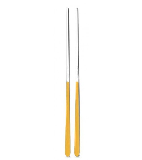 Chinese chops in 18/10 stainless steel NEVA - United color design, colored handle, made in Italy - Limone yellow