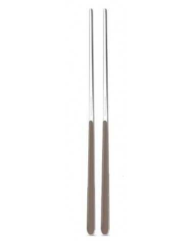 Chinese chops in 18/10 stainless steel NEVA - Set 2 couples - United color design, colored handle, made in Italy - Tortora gray