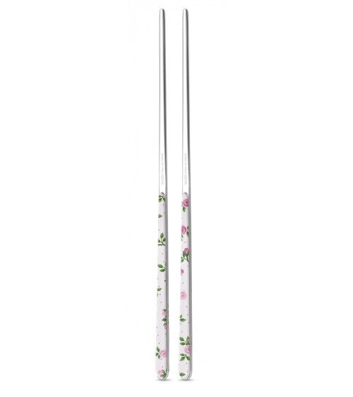 Coupes chinoises en acier inoxydable décoré - Modèle de roses - Neva Creative Cutlery -