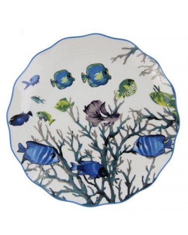 "Azure Reef" Service plat 18 pièces - Made en Italie | Élégance marine pour 6 personnes -