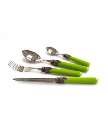 Set Posate Colorate CLASSIC Rivadossi Sandro – 48 pezzi Eleganti e Chic 100% Made in Italy - colore verde kiwi