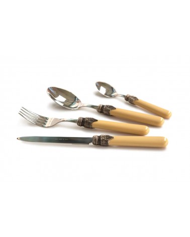Set Posate Colorate CLASSIC Rivadossi Sandro – 48 pezzi Eleganti e Chic 100% Made in Italy - colore caffelatte