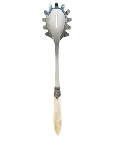 Mestolo per spaghetti Laura Rivadossi Sandro | Acciaio Inox 18/10, Manico Madreperla, Made in Italy - avorio cream