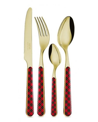 Posate Oro  -Christmas Tartan Rosso -  - 