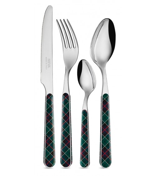 copy of Weihnachtsbesteckset mit Schottenkaro, 24-teilig, Grün/Rot – Neva Posateria Creativa - 