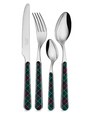 copy of Set di Posate Natalizie Tartan 24pz Colore Verde / Rosso - Neva Posateria Creativa - 