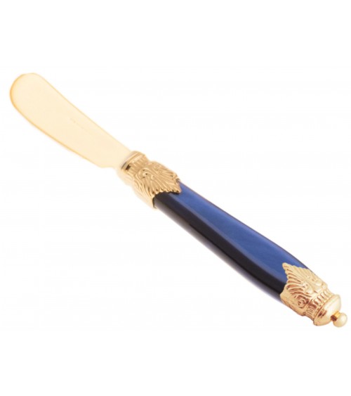 Arianna Gold Butter Spreader - Stainless Steel Cutlery and Mother of Pearl Handle - Made in Italy - Rivadossi Sandro -