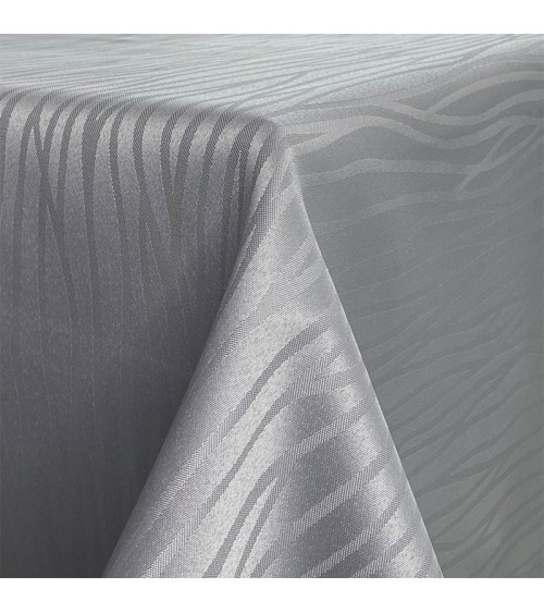 Neutralgraue Tischdecke mit französischem Muster -