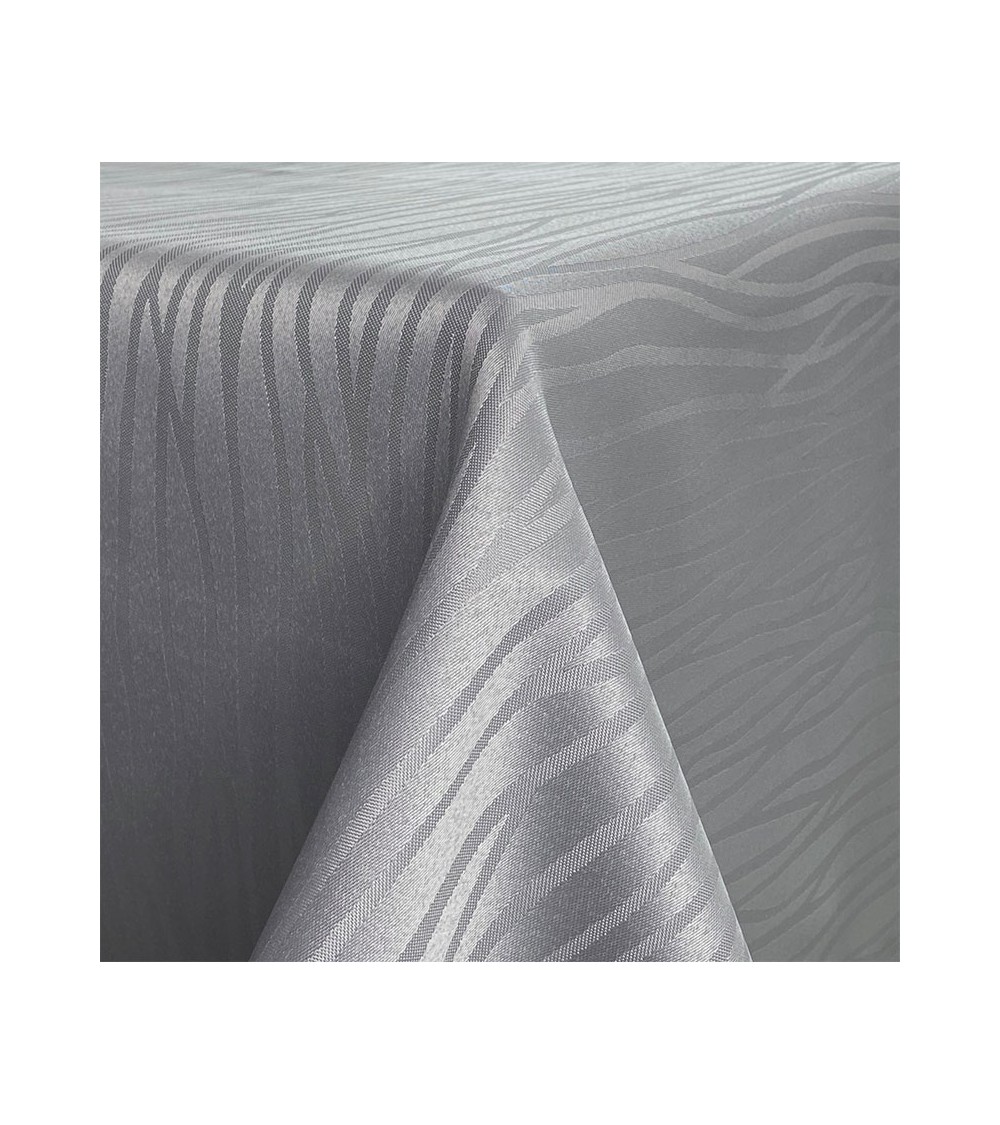 Neutralgraue Tischdecke mit französischem Muster -