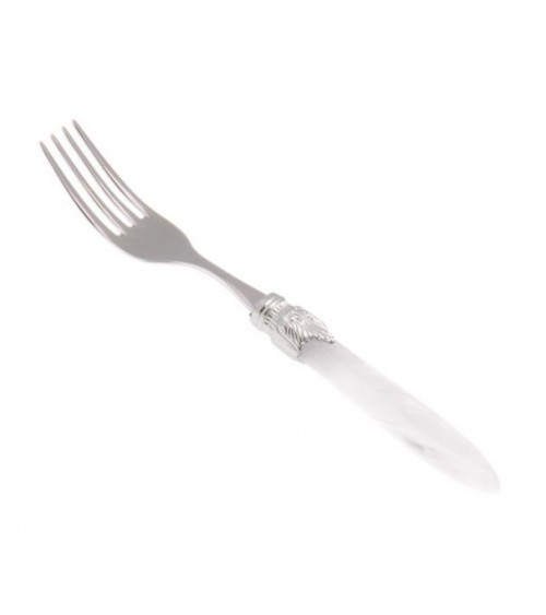 Forchetta Tavola Set 6 pz Laura Argento Manico Madreperlato - 