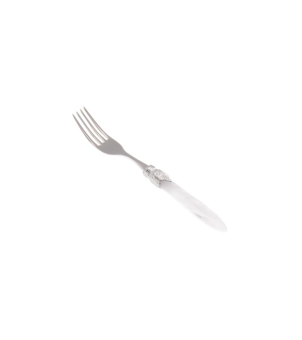 Ensemble de fourchettes de table 6 pièces Laura manche en nacre argenté - 