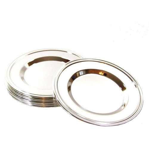 Piattini Pane Tondi in Argento Inglese Set 6 Pezzi – Sottobicchieri Eleganti e Moderni Made in Italy - 