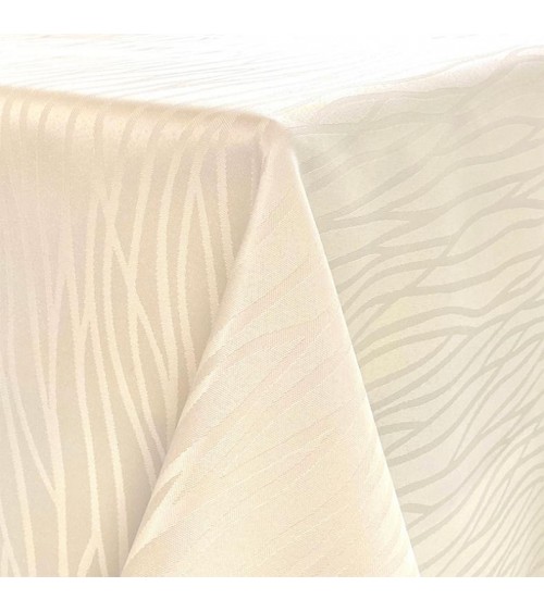 Elegante einfarbige Tischdecke – französisches Muster – elfenbeinfarben – hergestellt in Italien –