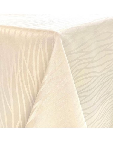 Elegante einfarbige Tischdecke – französisches Muster – elfenbeinfarben – hergestellt in Italien –