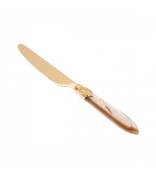 Laura Oro Rivadossi Sandro Table Knife in Gold PVD Stainless Steel - Luxury Made in Italy - Modalyssa -