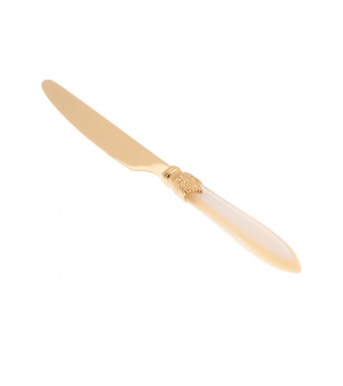 Laura Oro Rivadossi Sandro Table Knife in Gold PVD Stainless Steel - Luxury Made in Italy - Modalyssa -