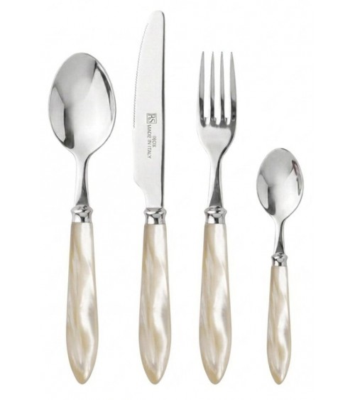 Rivadossi Sandro Besteck: Agata-Set, 4-teilig, Perlmutt-Tischgedeck im modernen Stil - 