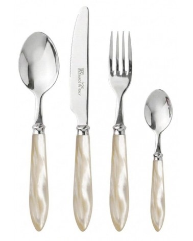 Rivadossi Sandro Cutlery: Agata Set 4 Pcs Mother of Pearl Table Place Setting in Modern Style -  - 