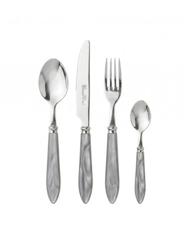 Couverts Rivadossi Sandro : Service Agata 24 Pièces Manche en Nacre de Style Moderne - 