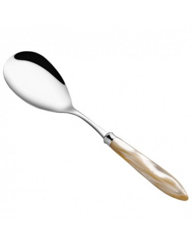 Agata Rivadossi Sandro Risotto Ladle in 18/10 Stainless Steel - Modern Design Made in Italy - ivory cream
