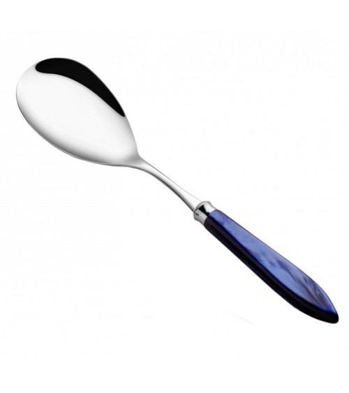 Agata Rivadossi Sandro Risotto Ladle in 18/10 Stainless Steel - Modern Design Made in Italy - emerald blue