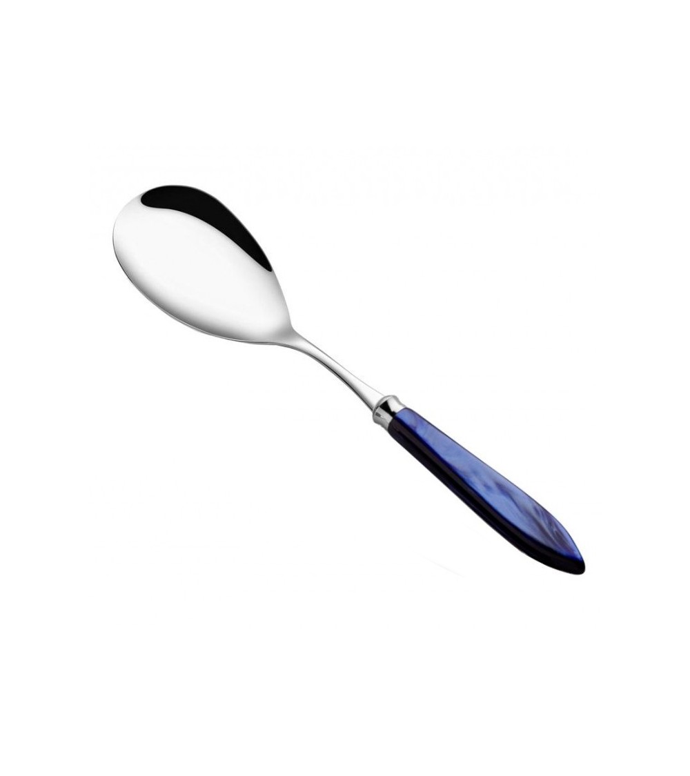Agata Rivadossi Sandro Risotto Ladle in 18/10 Stainless Steel - Modern Design Made in Italy - emerald blue