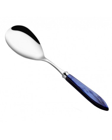 Agata Rivadossi Sandro Risotto-Schöpflöffel aus Edelstahl 18/10 – modernes Design, hergestellt in Italien – Smaragdblau