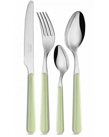 Couverts de Bistrot Neva Posateria Creativa - Manche en Acier Inoxydable et Poudre Vert Sauge