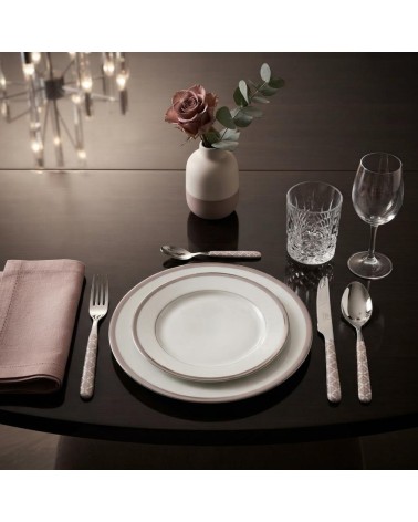 Ensemble de 24 couverts optiques modernes, taupe et rose | Couverts créatifs Neva -
