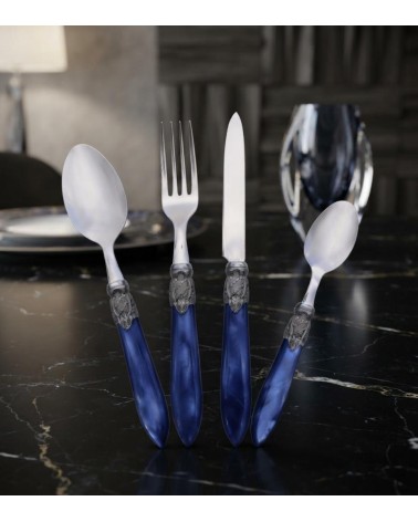 Eluxe - Servizio Posate 24 Pz in Acciaio Inox 18/10 con Manico Effetto Madreperla e Ghiera Vittoriale | Modalyssa -  -