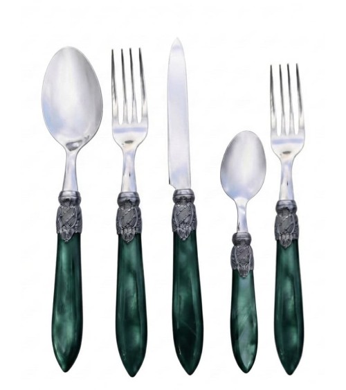 Set Posto Tavola 5 Pezzi "Eluxe" by Modalyssa™ | Acciaio Inox 18/10 e Manico Effetto Madreperla | Made in Italy - 