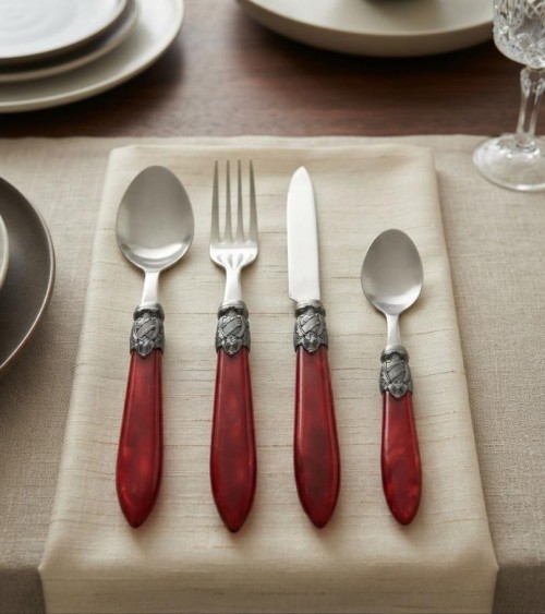  Besteckset 30 Teile Perlmutt-Effekt Eluxe by Modalyssa™ Edelstahl 18/10 - Made in Italy - 63