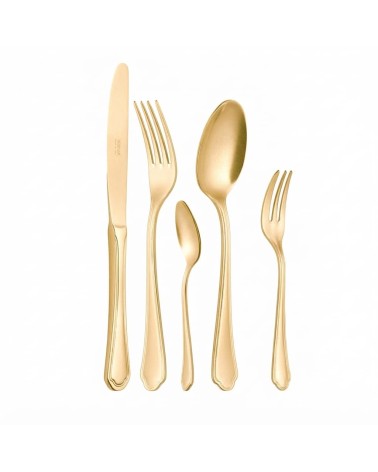 30-teiliges Vintage-Besteck aus goldfarbenem Edelstahl – Neva Posateria Creativa - 